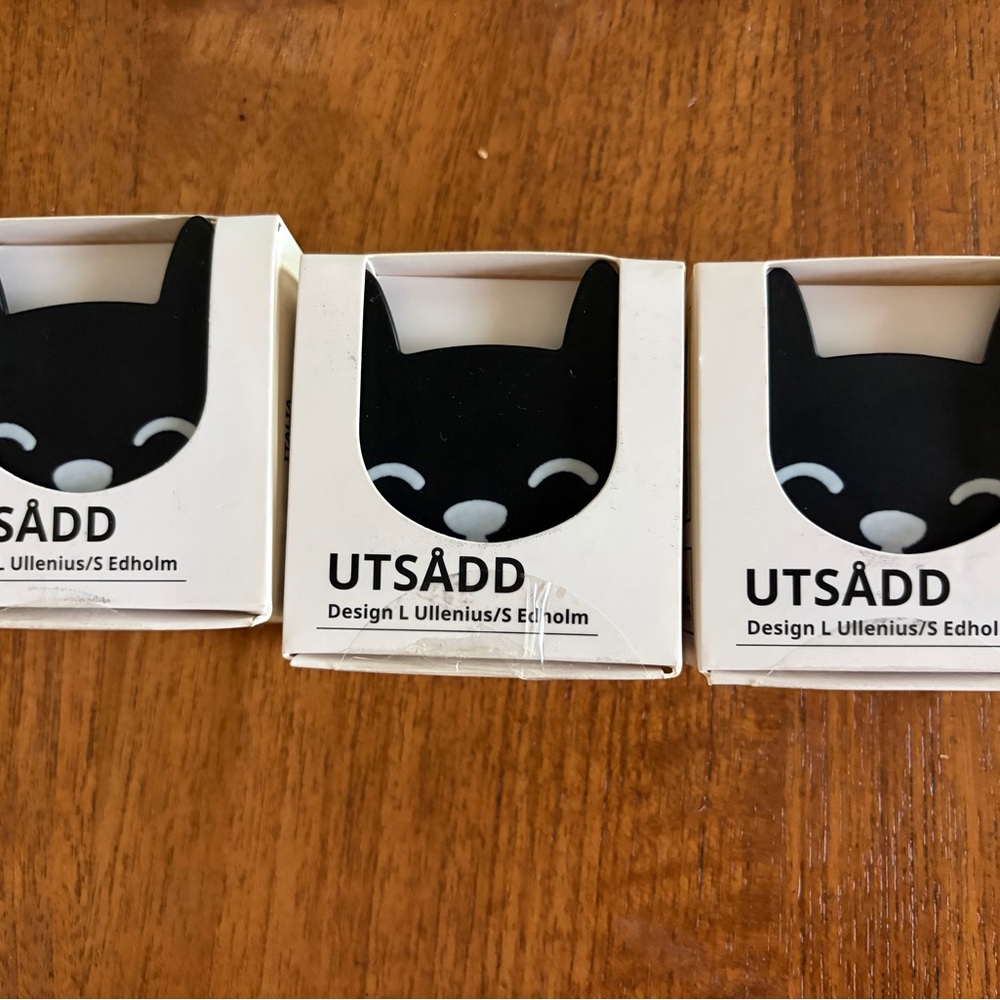 IKEA UTSÅDD Black Cat Hook -Set of 3